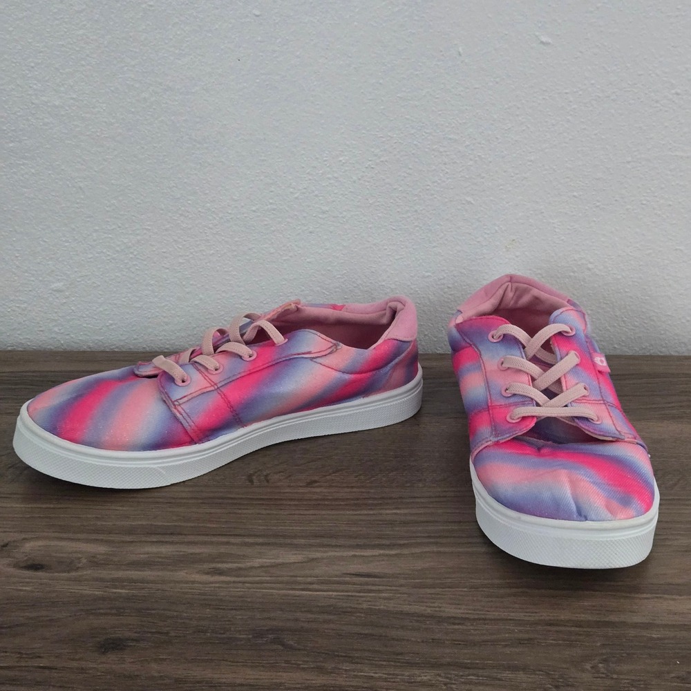 Oomphies Youth Pink Purple Tie Dye‎ Glitter Lace Up Sneakers Size 3Y